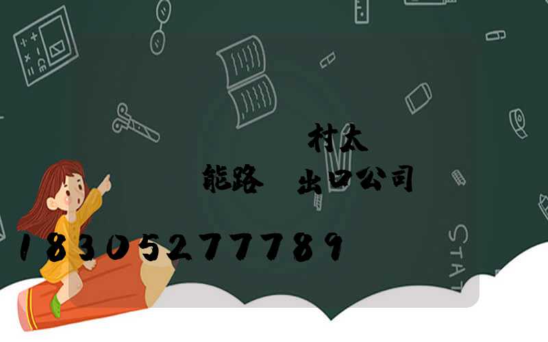 農(nóng)村太陽(yáng)能路燈出口公司