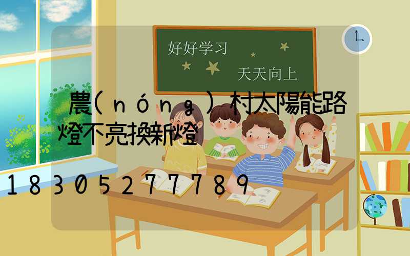 農(nóng)村太陽能路燈不亮換新燈