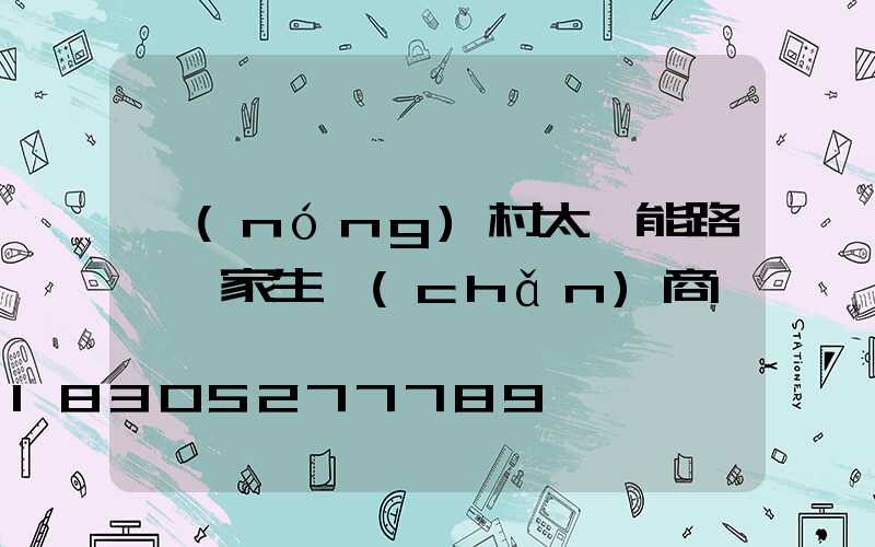農(nóng)村太陽能路燈廠家生產(chǎn)商