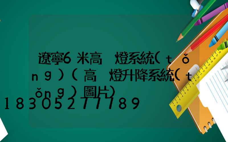 遼寧6米高桿燈系統(tǒng)(高桿燈升降系統(tǒng)圖片)