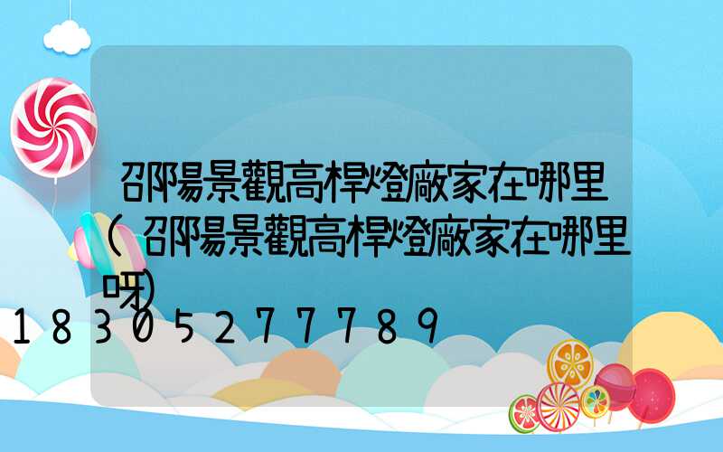 邵陽景觀高桿燈廠家在哪里(邵陽景觀高桿燈廠家在哪里呀)