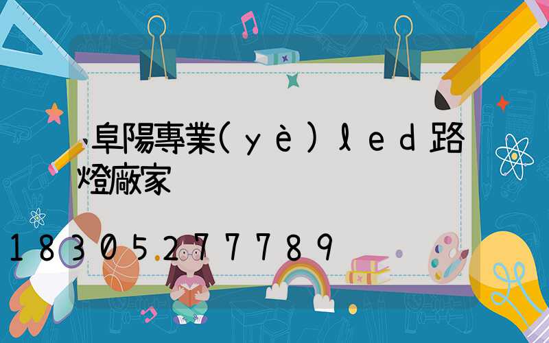 阜陽專業(yè)led路燈廠家