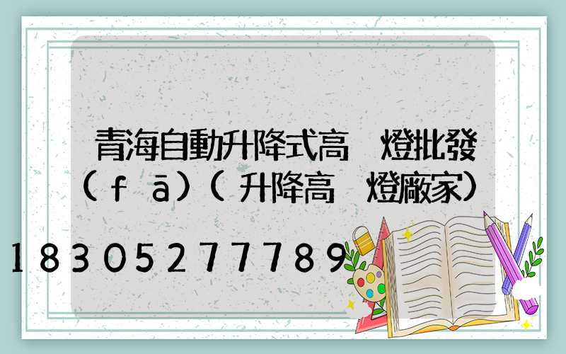 青海自動升降式高桿燈批發(fā)(升降高桿燈廠家)