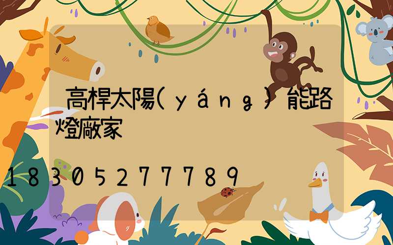 高桿太陽(yáng)能路燈廠家