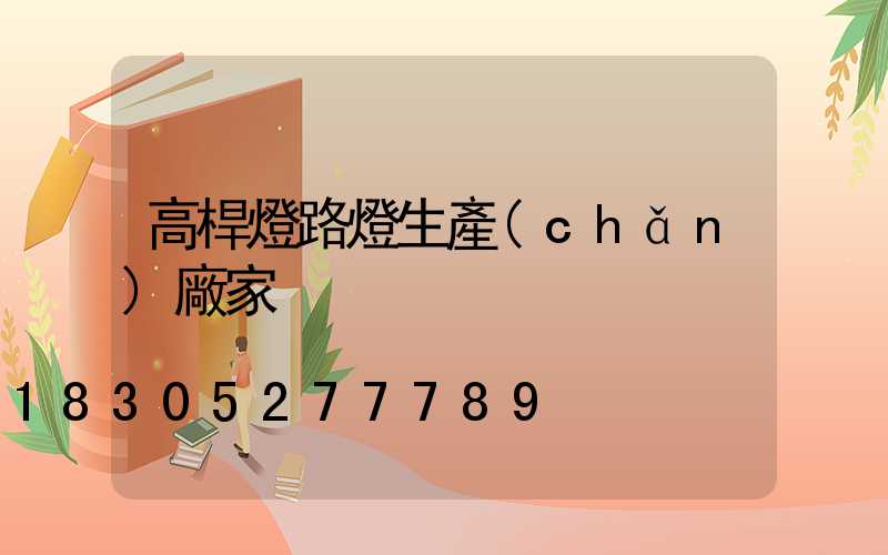 高桿燈路燈生產(chǎn)廠家